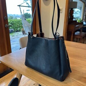 Elegant Black Vegan Leather Tote Bag